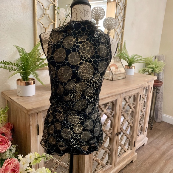 Beautiful Blouse Black & Silver Size S - Picture 5 of 6